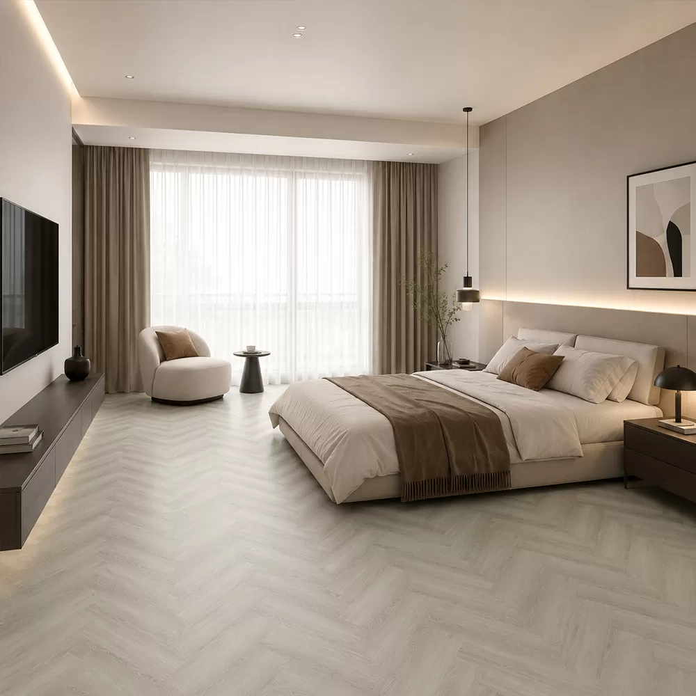 Herringbone SPC Flooring &ndash; Premium Pattern for Showrooms and High-Value Projects 4